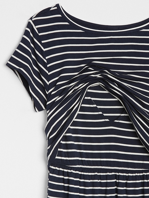 Maternity Stripe Nursing T-Shirt Dress