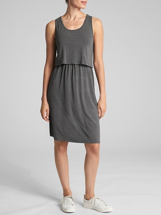 Maternity Layered Nursing Tank Dress | Gap Factory