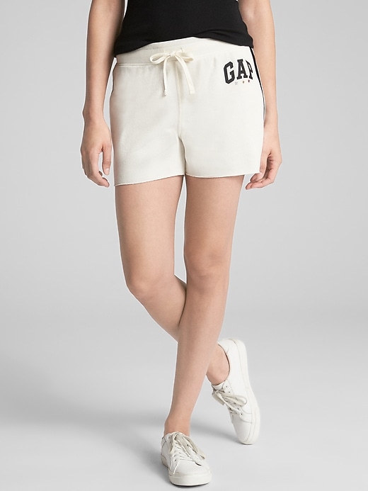 View large product image 1 of 1. Gap Logo Side-Stripe Shorts In Fleece