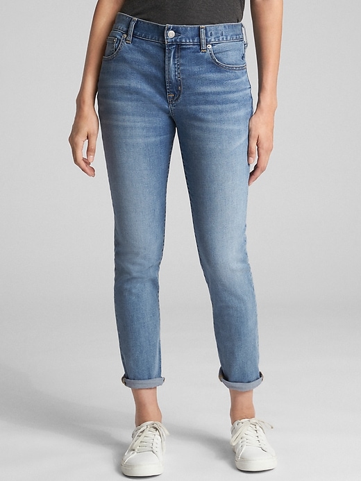 Image number 1 showing, Mid Rise Soft Wear Girlfriend Jeans