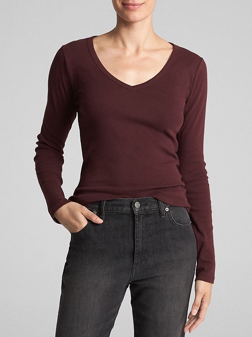View large product image 1 of 1. Favorite Long Sleeve V-Neck T-Shirt