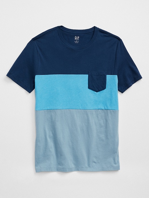 Image number 2 showing, Colorblock Crewneck Pocket T-Shirt in Jersey