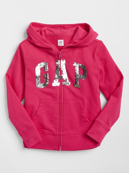 Image number 1 showing, Kids Flippy Sequin Gap Logo Hoodie Sweatshirt
