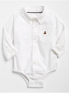 baby button down shirt onesie
