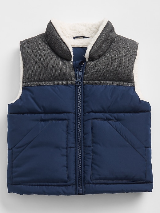 View large product image 1 of 2. Baby Mix-Media Puffer Vest