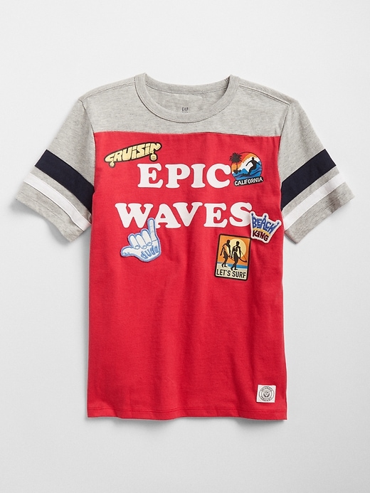 Image number 4 showing, Kids Embroidery Patch Graphic T-Shirt
