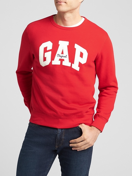 View large product image 1 of 1. Embroidered Gap Logo Crewneck Pullover