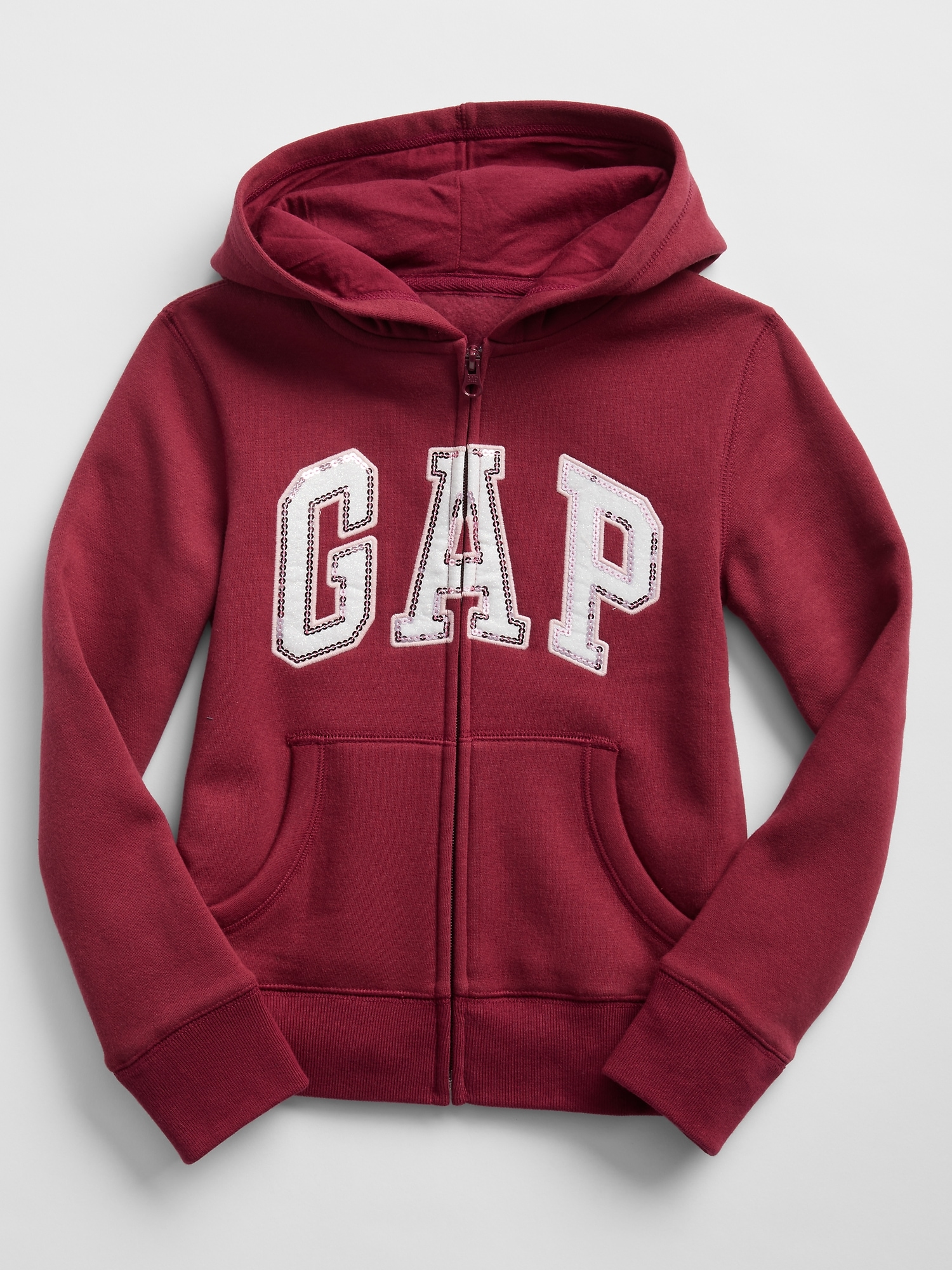 NWT Gap Kid's Pro Fleece Logo Zipper Hoodie in Modern Red 234570 
