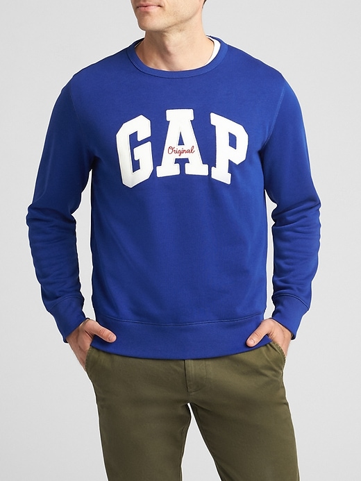 View large product image 1 of 1. Embroidered Gap Logo Crewneck Pullover