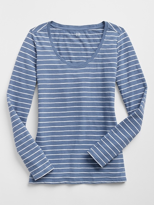 Image number 2 showing, Easy Stripe Long Sleeve Scoopneck T-Shirt