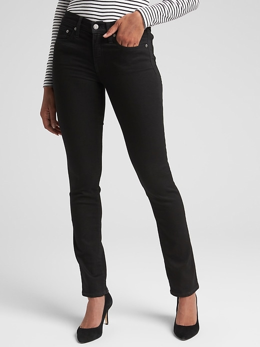 Image number 1 showing, Mid Rise Classic Straight Jeans