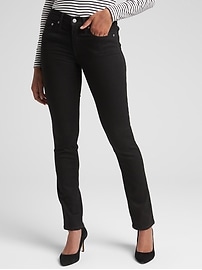 gap mid rise real straight jeans