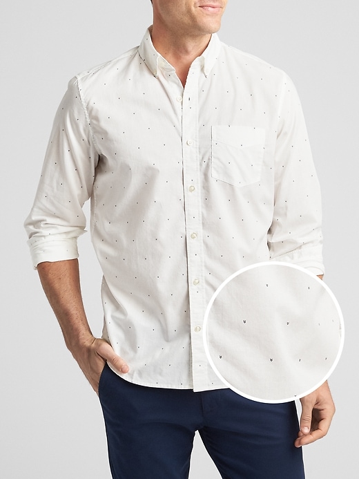 View large product image 1 of 1. Poplin Long Sleeve Shirt in Standard Fit