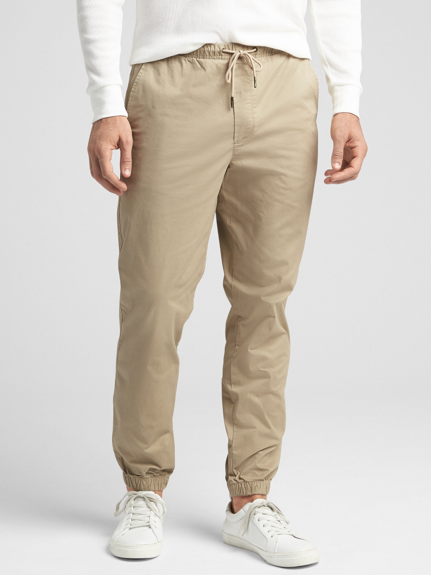 khaki jean joggers