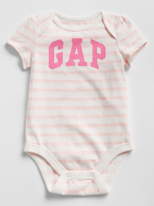 View large product image 1 of 1. Baby Gap Logo Stripe Bodysuit