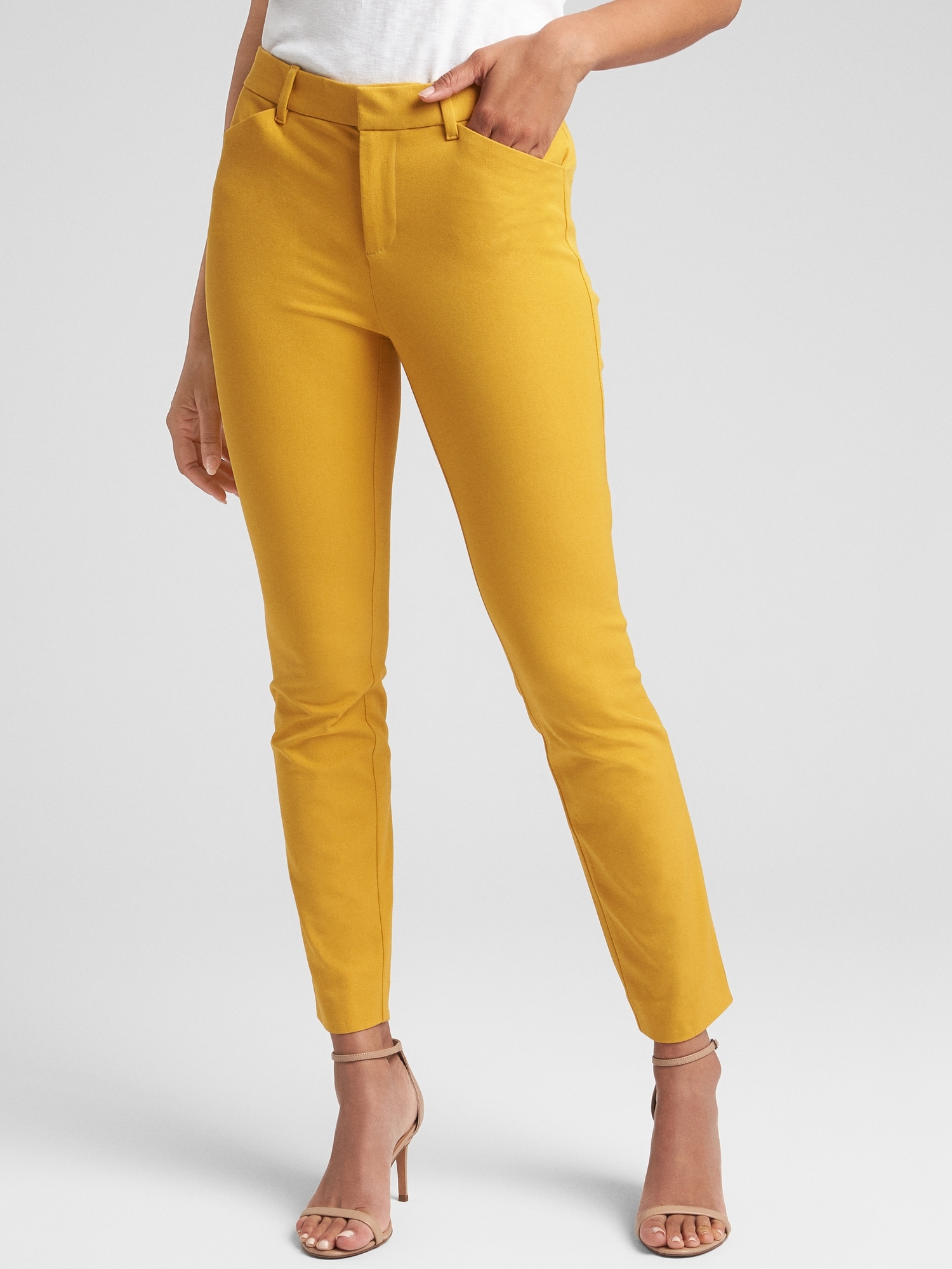 Skinny Ankle Pants in Bi-Stretch - Yellow