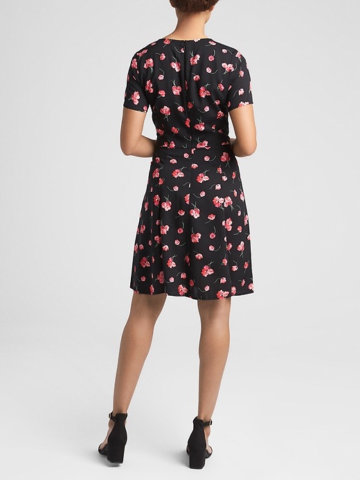 Image number 2 showing, Floral Fit & Flare Dress in Rayon