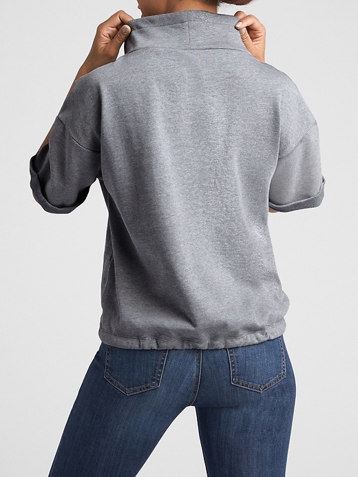 Image number 2 showing, Drop-Shoulder Arch Logo Pullover in Fleece