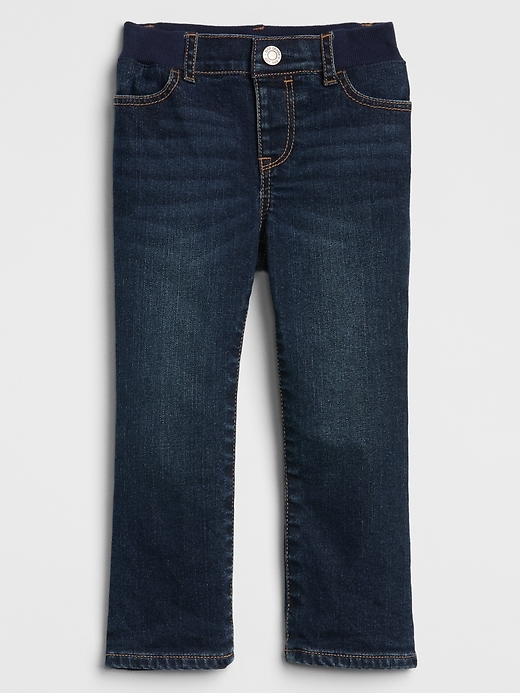 Image number 3 showing, Toddler Pull-On Straight Jeans in Stretch