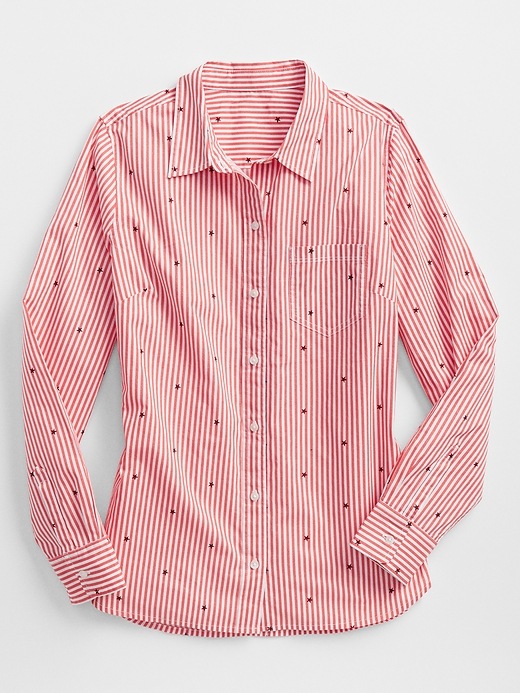 Image number 2 showing, Stripe Star Long Sleeve Shirt in Poplin