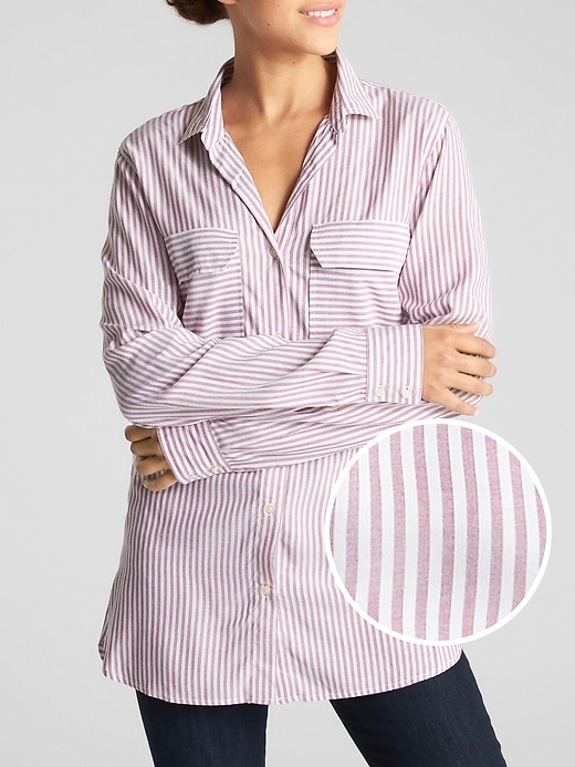 View large product image 1 of 1. Stripe Boyfriend Shirt