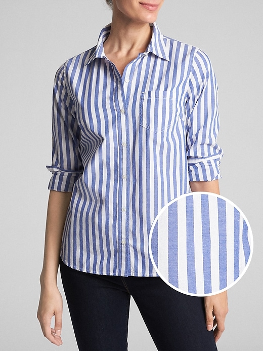 Image number 2 showing, Stripe Long Sleeve Shirt in Poplin