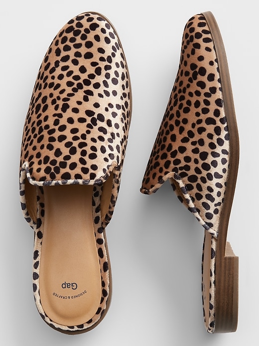 View large product image 1 of 1. Print Loafer Mules