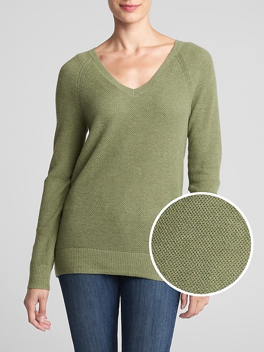 View large product image 1 of 1. Raglan V-Neck Sweater