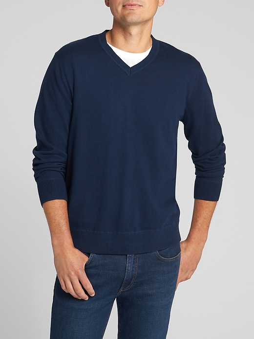 Image number 8 showing, V-Neck Sweater in Cotton