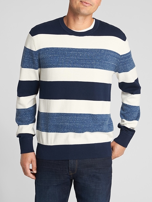 Image number 1 showing, Rugby Stripe Crewneck Pullover Sweater