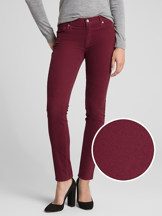 View large product image 1 of 1. Mid Rise True Skinny Cords in Stretch