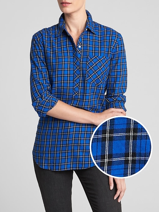 View large product image 1 of 1. Plaid Boyfriend Popover