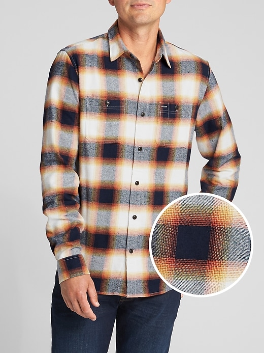 View large product image 1 of 1. Two-Pocket Flannel Shirt