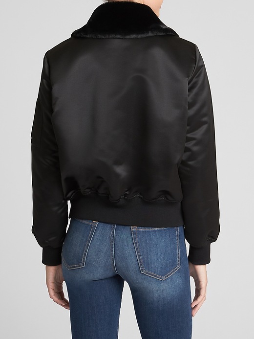 Image number 2 showing, Faux-Fur Bomber Jacket