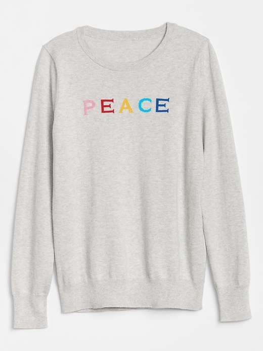 Image number 3 showing, Peace Intarsia Crewneck Pullover Sweater