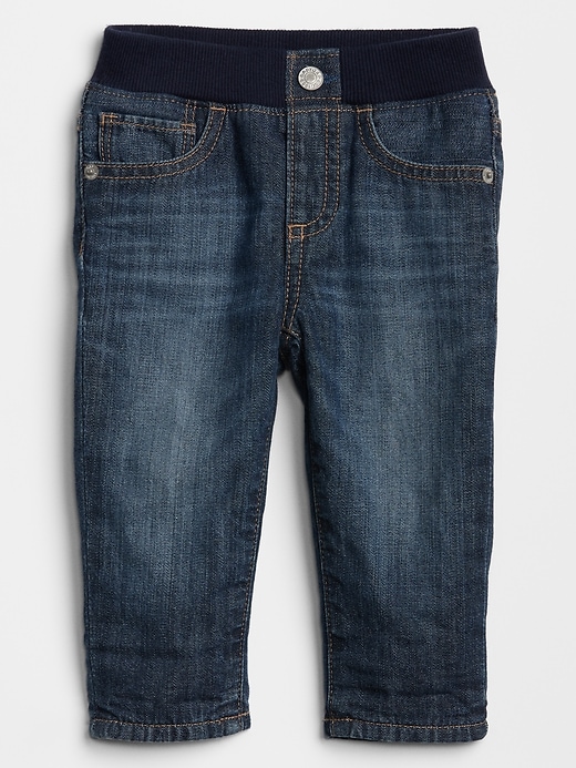 Baby Pull-On Fleece-Lined Slim Jeans