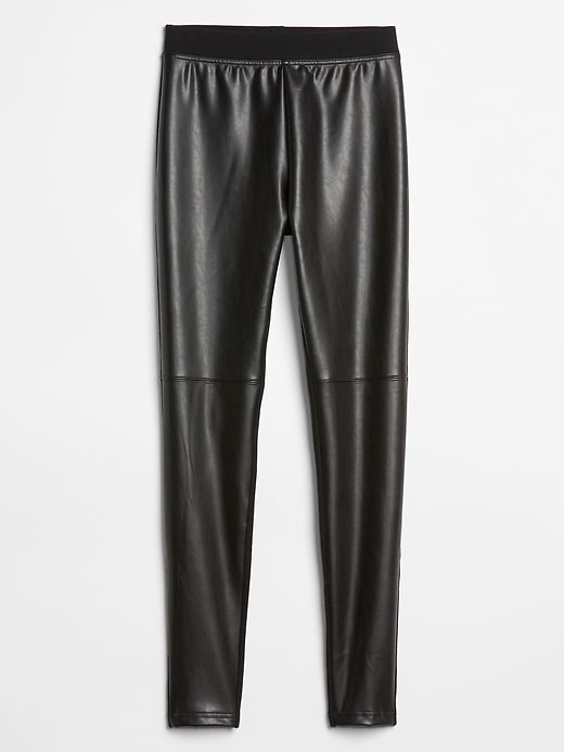 Image number 3 showing, Faux Leather-Front Leggings