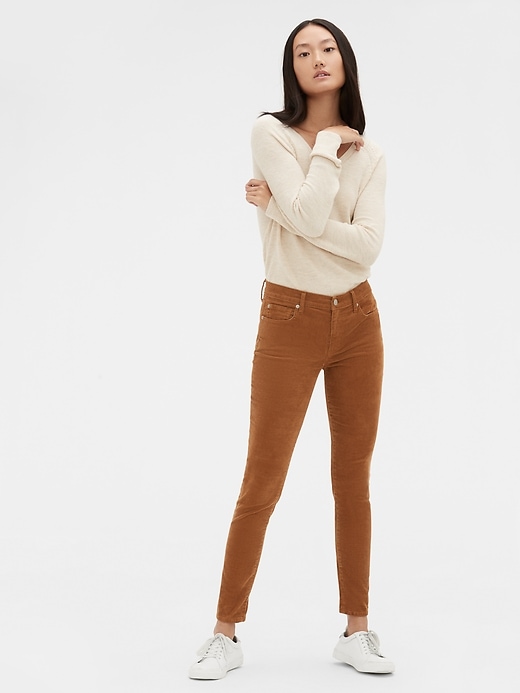 Image number 1 showing, Mid Rise True Skinny Cords in Stretch