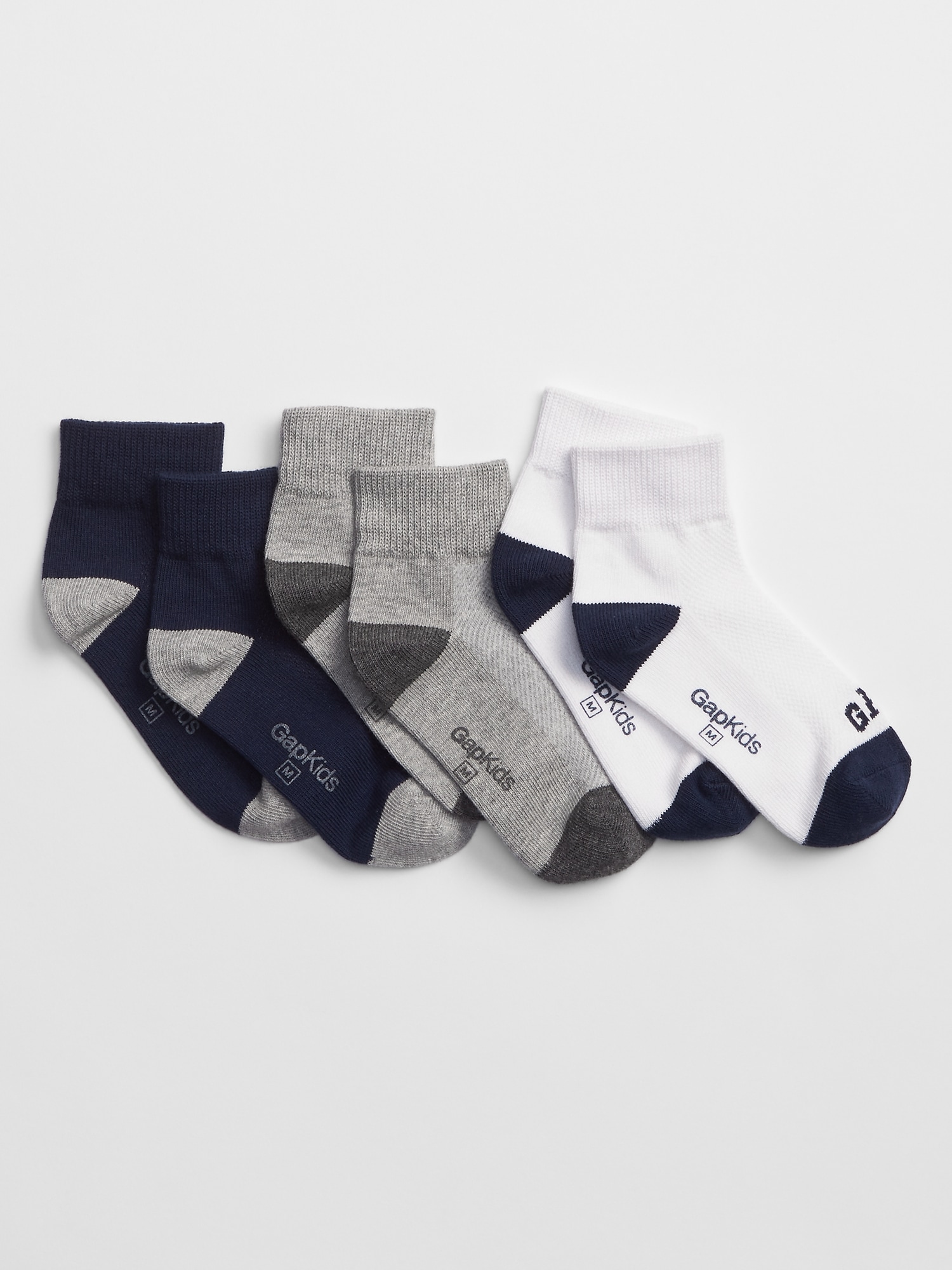 Kids Gap Logo Quarter Crew Socks (3-Pack) | Gap Factory