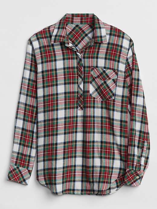 Image number 2 showing, Plaid Popover Boyfriend Shirt