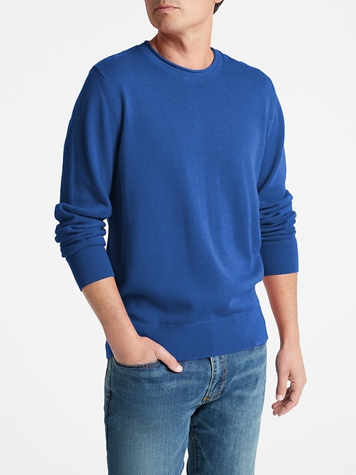 View large product image 1 of 1. Roll-Neck Pullover Sweater in Cotton