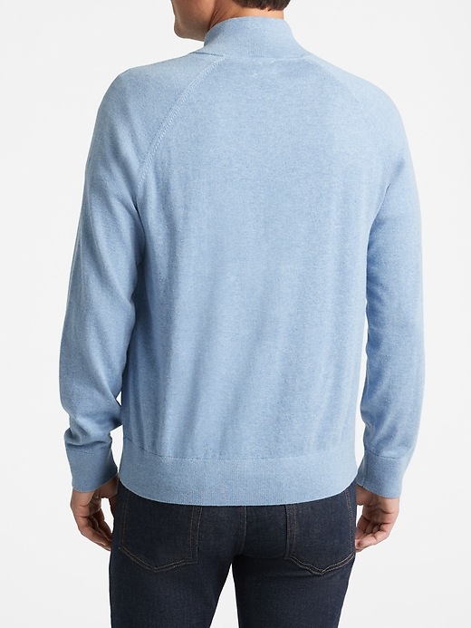 Image number 2 showing, Half-Zip Mockneck Sweater in Cotton