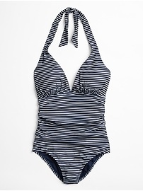 View large product image 3 of 3. Stripe Halter Swim One-Piece