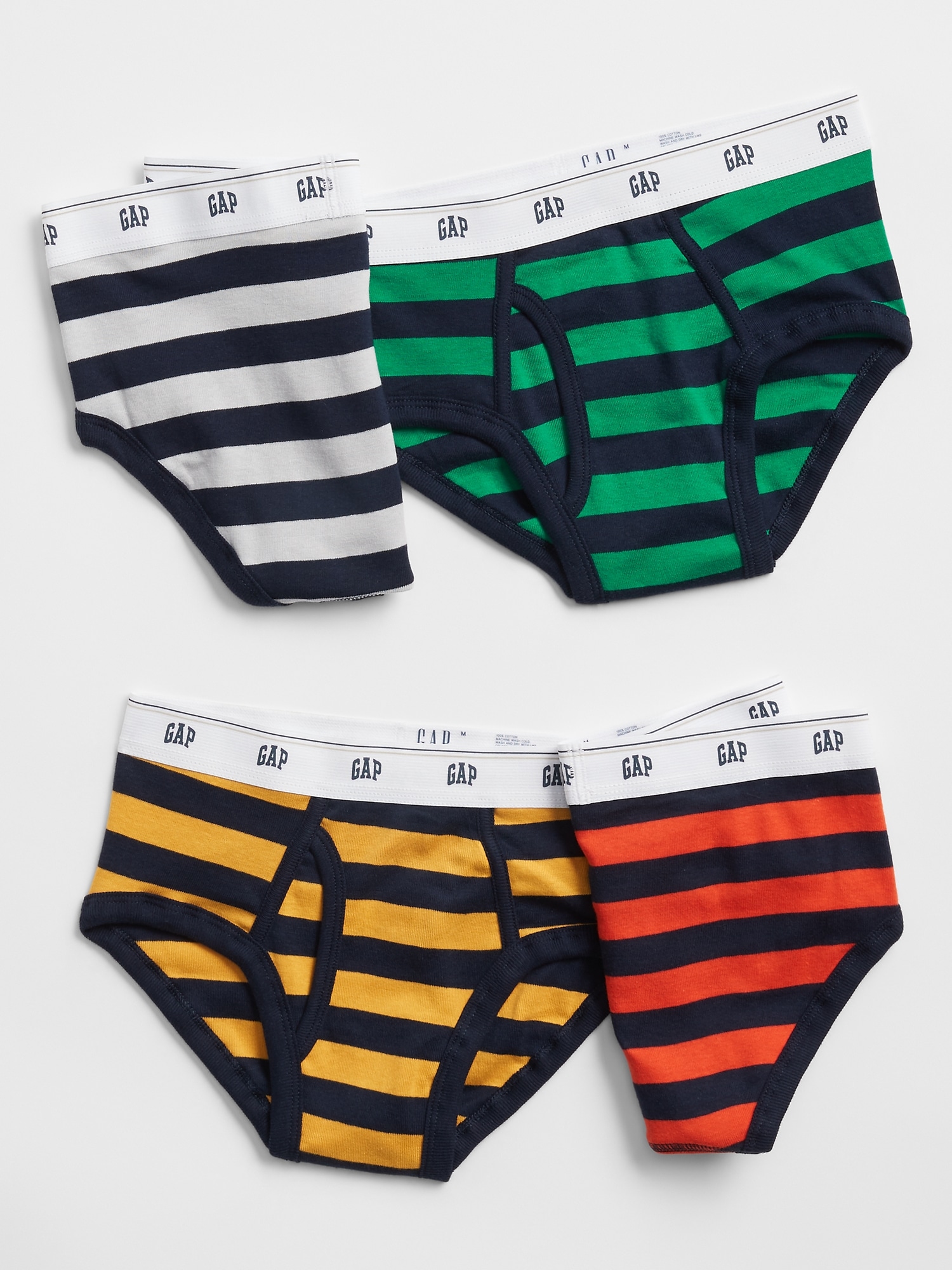Ding-dong Toddler Kids Boys Striped Boxer Brief Cotton Underwear 4 Pack
