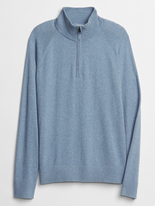 Image number 3 showing, Half-Zip Mockneck Sweater in Cotton