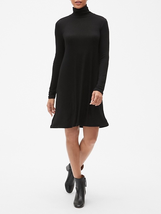 Image number 4 showing, Turtleneck Long Sleeve Dress in Rayon