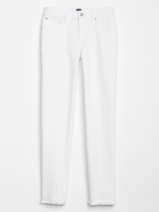 Image number 3 showing, Mid Rise Straight Crop Jeans with Raw-Hem