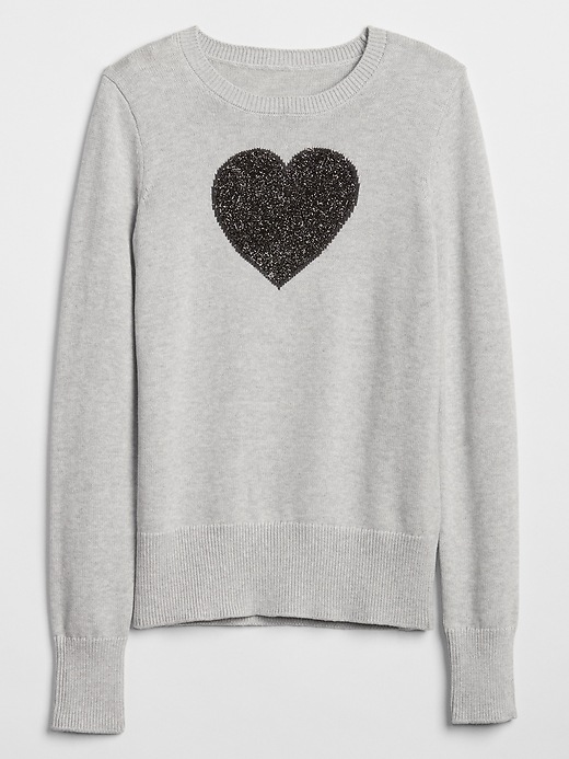 Image number 3 showing, Heart Intarsia Crewneck Pullover Sweater