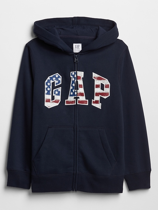 View large product image 1 of 1. Kids Gap Logo Zip Hoodie