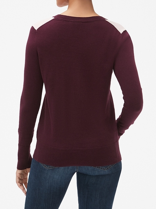 Image number 2 showing, Intarsia Colorblock Crewneck Sweater